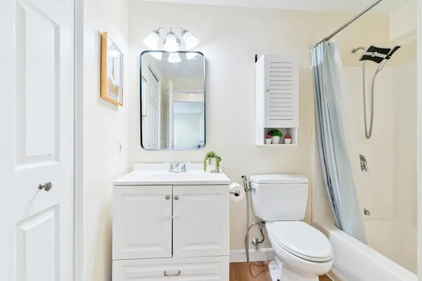 a bathroom with a toilet a sink and a mirror