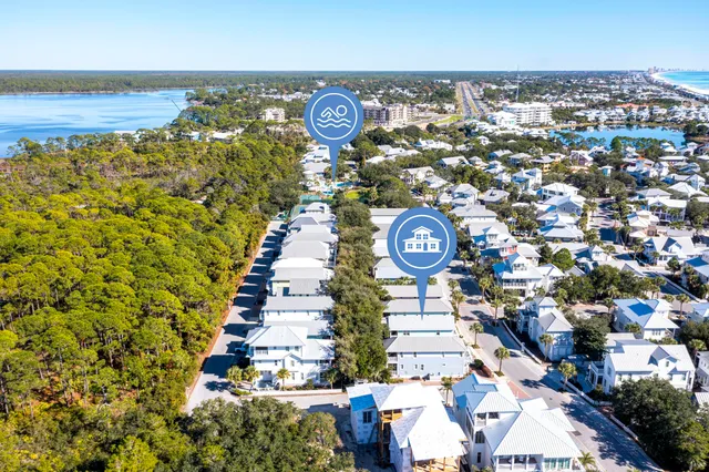 an aerial view of house with yard and outdoor space