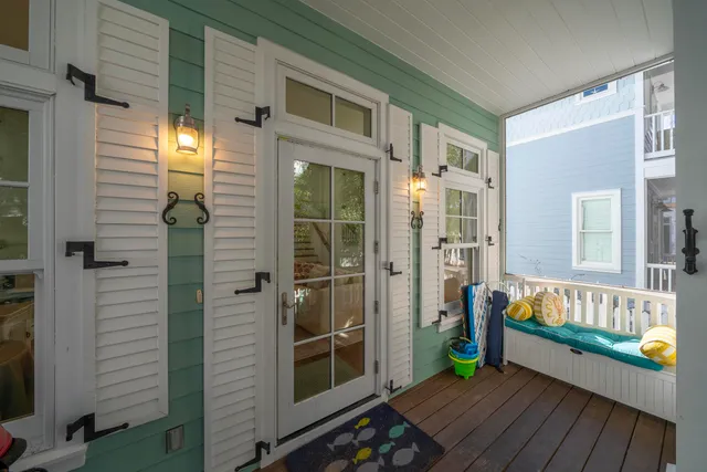 a view of balcony with porch