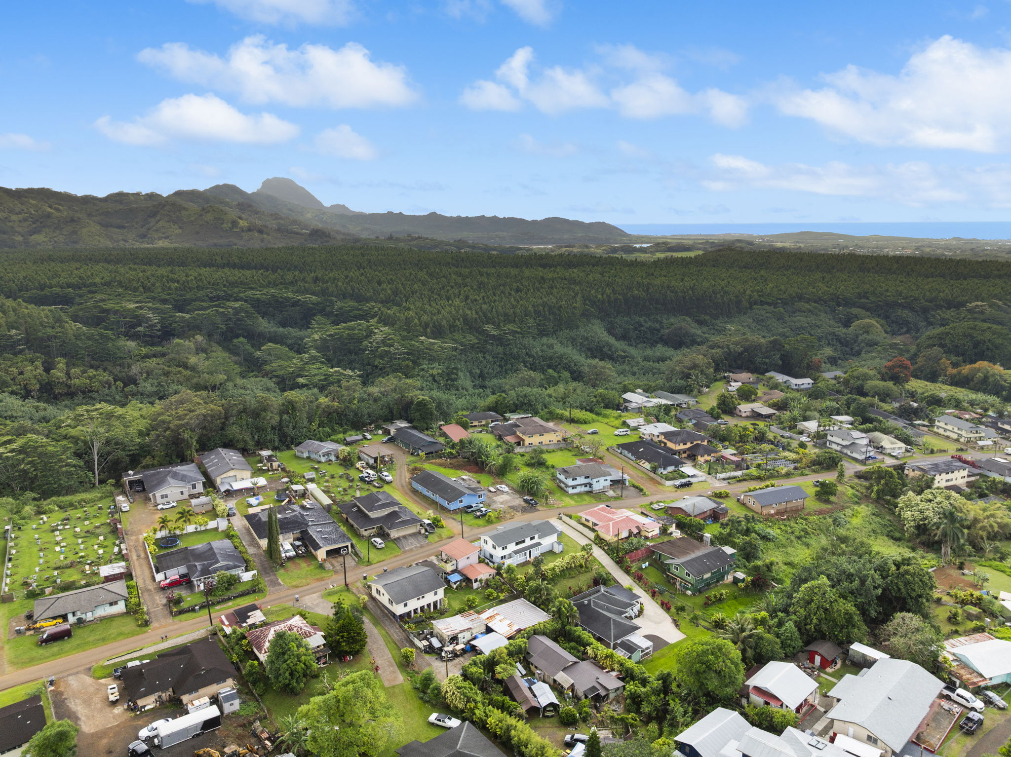 4439 Punee Road Koloa, HI 96756 - Photo 28 of 30 a view of a city with mountains in the background