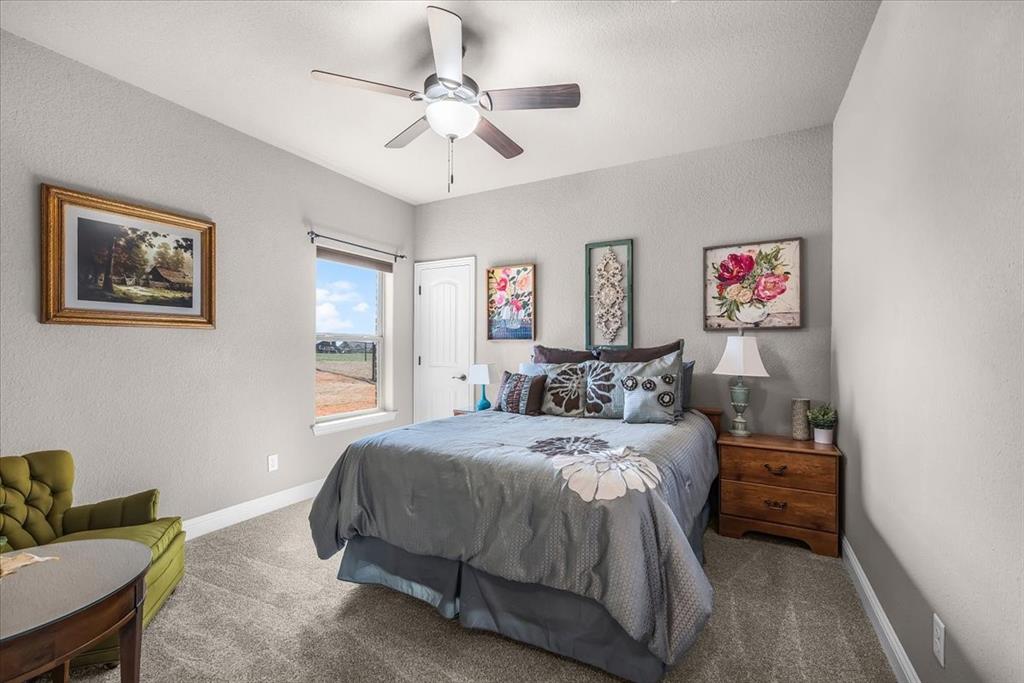 139 Stanford Lane Springtown, TX 76082 - Photo 20 of 36 Bedroom with ceiling fan and new carpet