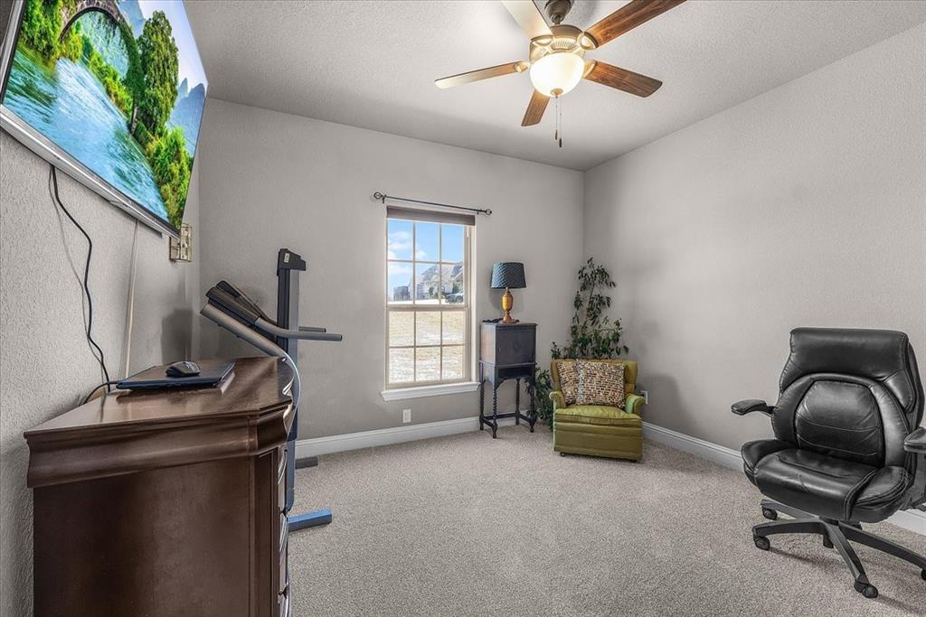 139 Stanford Lane Springtown, TX 76082 - Photo 21 of 36 Bedroom with ceiling fan and new carpet