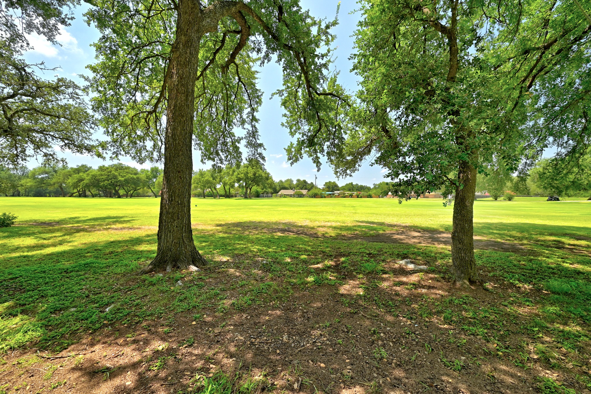 8608 Crest Ridge Circle Austin, TX 78750 - Photo 35 of 38 Mature trees frame a vast, sun-drenched green expanse. This is a view of the 18th hole fairway of the golf course.