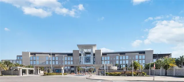 a city view with tall buildings