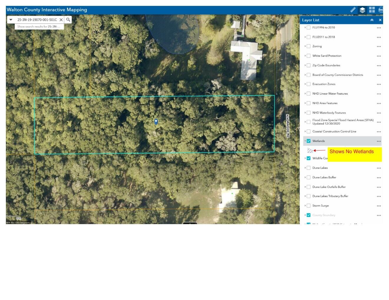 Lot 3 North Norwood Road DeFuniak Springs, FL 32433 - Photo 12 of 12 WaltonCo_GIS_ShowsNoWetlands