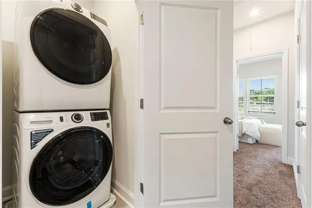 an empty room with closet area