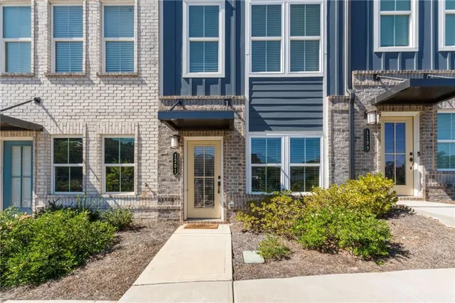 front view of a brick building