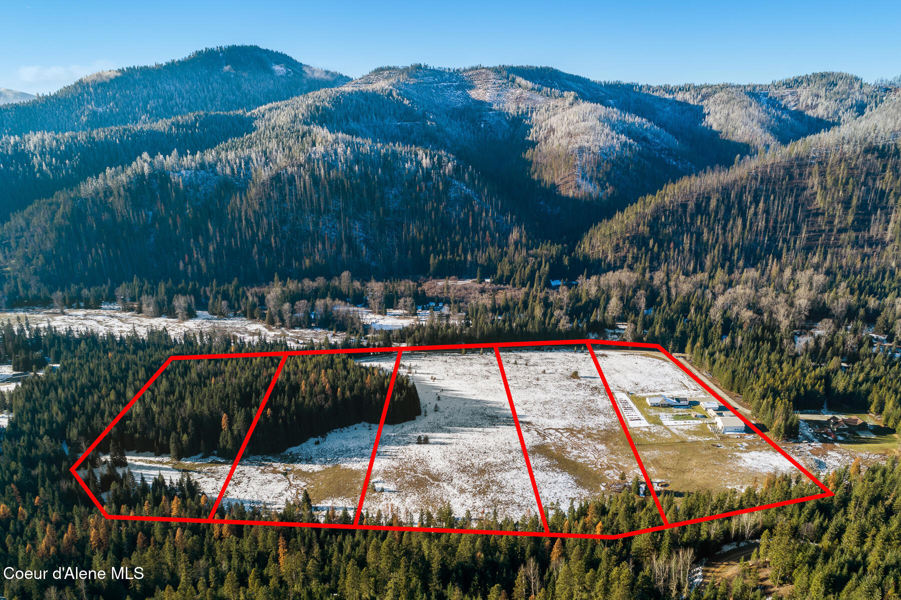 828 West Fork Eagle Creek Road Wallace, ID 83873 - Photo 47 of 65 Aerial_828WForkEagleCreekRd-9_Outlined