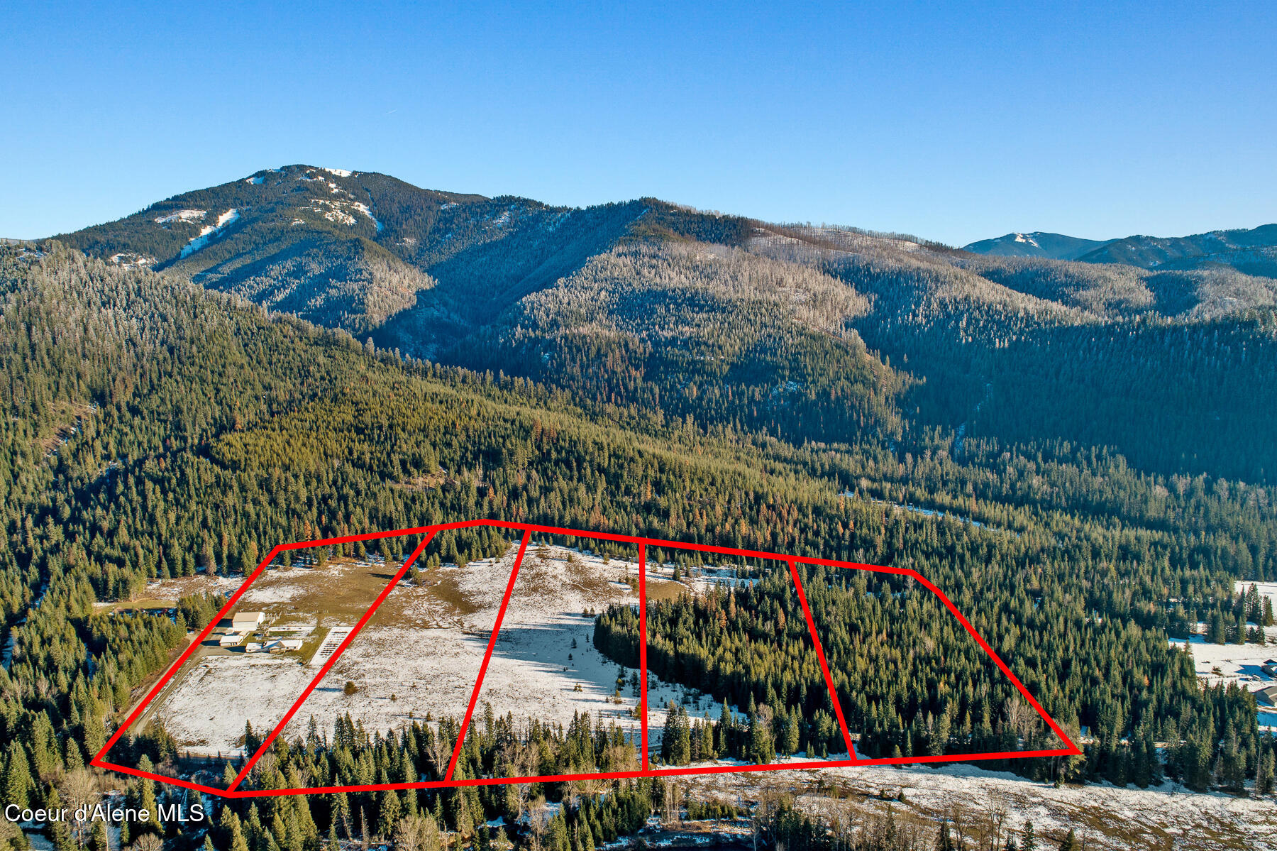 828 West Fork Eagle Creek Road Wallace, ID 83873 - Photo 48 of 65 Aerial_828WForkEagleCreekRd-10_Outlined