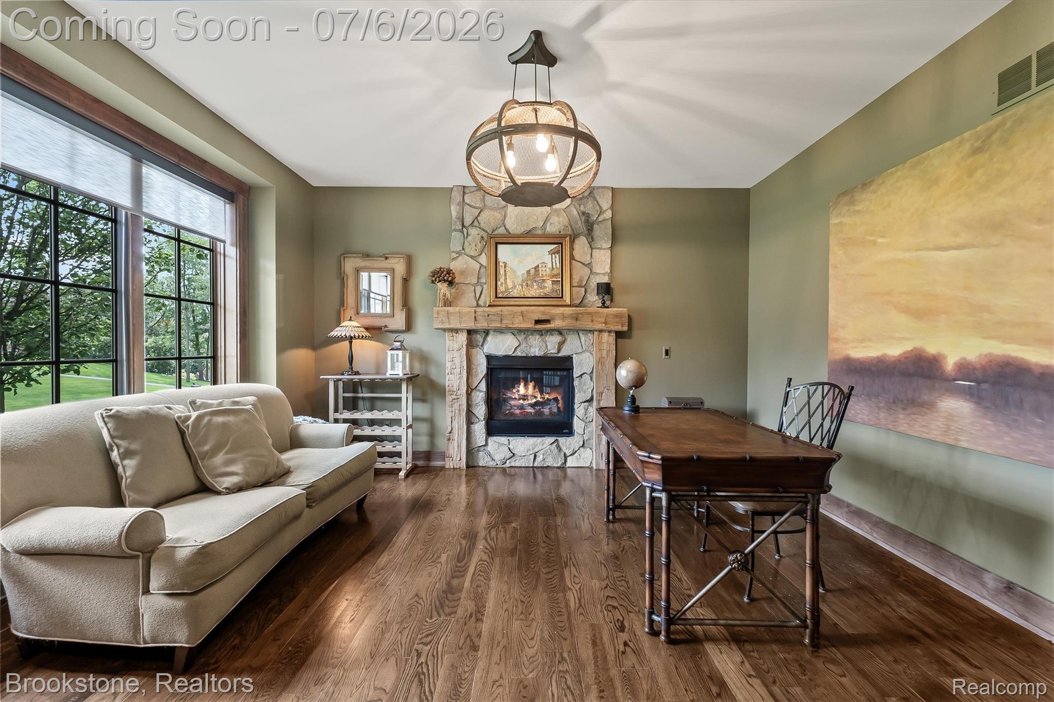 5458 Boulderwood Ridge Clarkston, MI 48348 - Photo 21 of 52 Home office or Den with gas fireplace