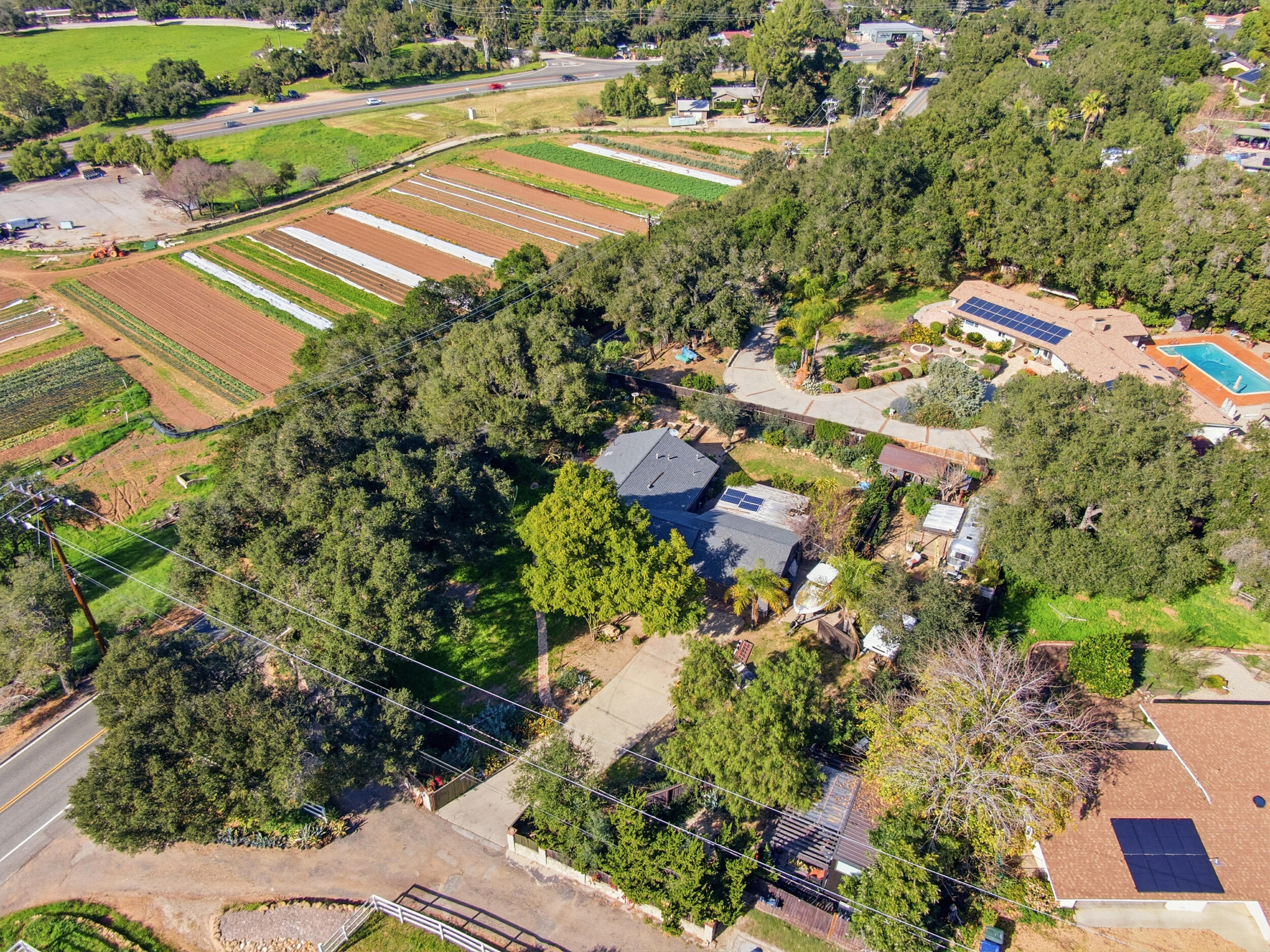 1794 South Rice Road Ojai, CA 93023 - Photo 33 of 33 an aerial view of a residential houses with outdoor space and street view