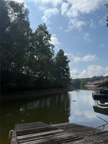 a view of a lake from a terrace