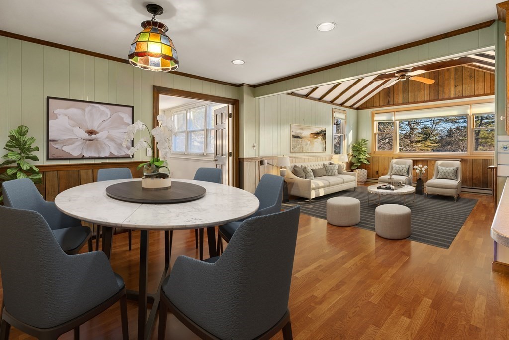 1140 Webster Street Needham, MA 02492 - Photo 10 of 27 a view of a dining room with furniture window and outside view
