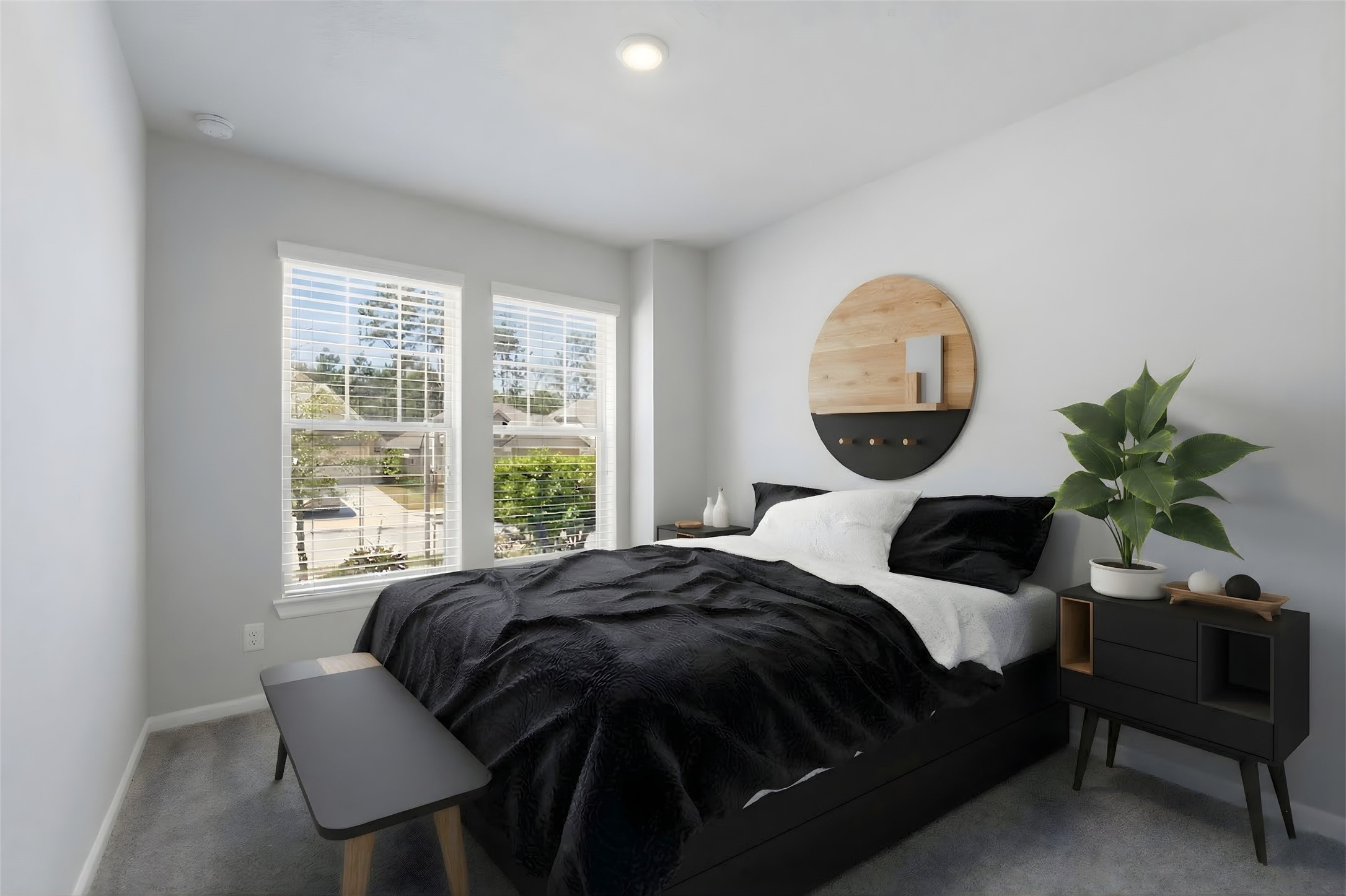 1338 Lakeside Crk Road Magnolia, TX 77354 - Photo 6 of 37 a bedroom with a bed table and a large window