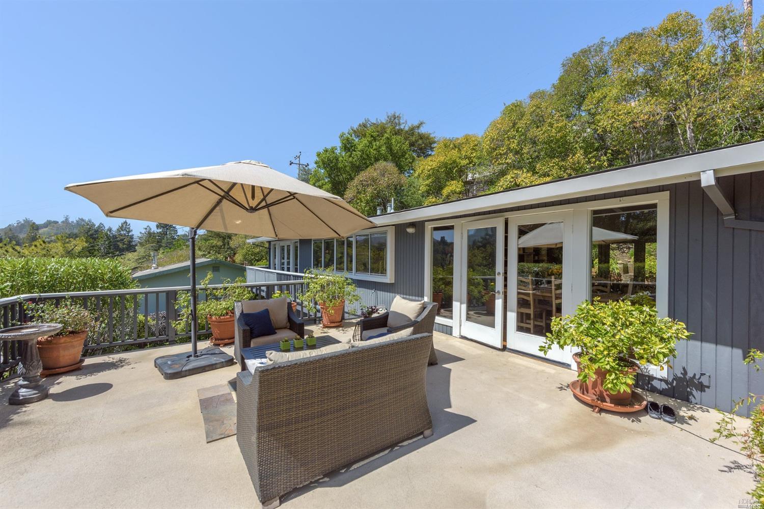 a house view with a seating space