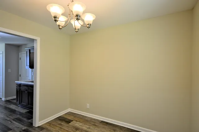 a view of a room that has a window in it