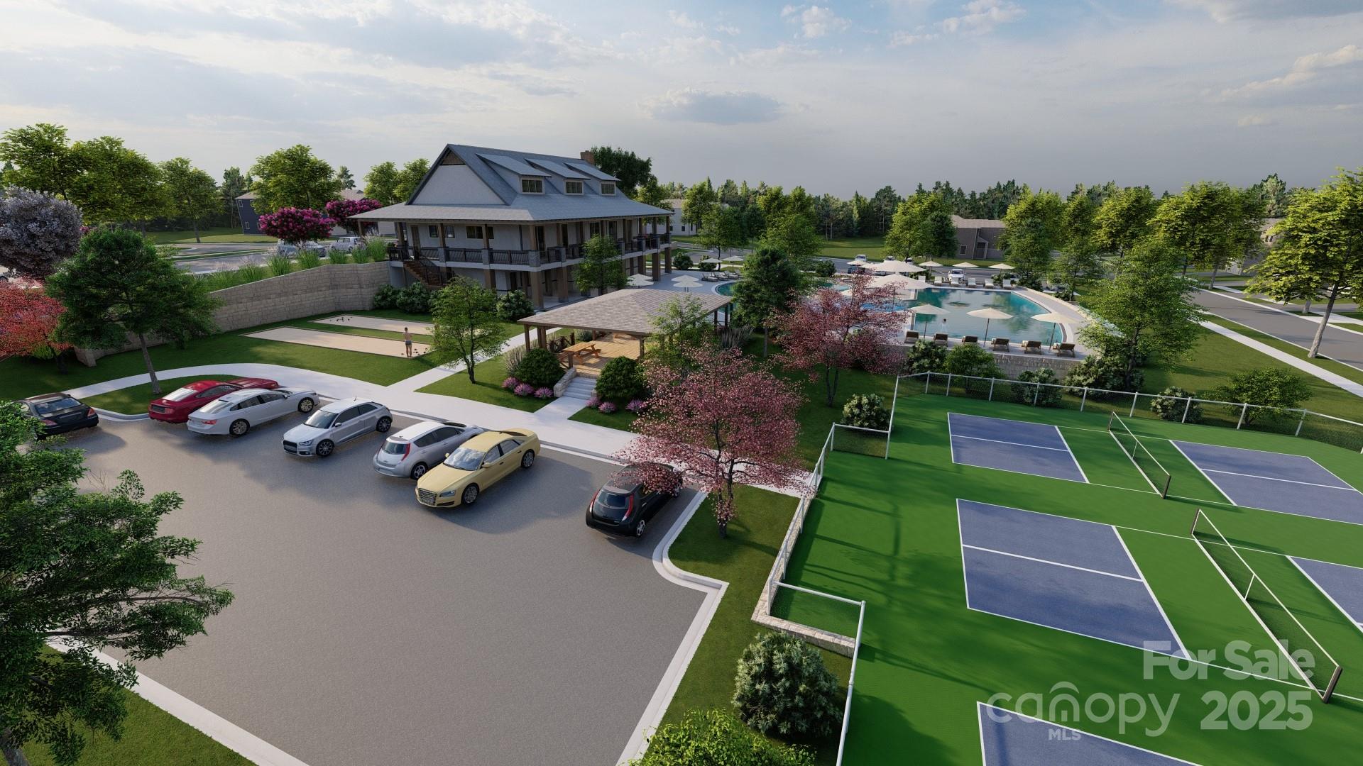 4262 Skyboat Circle Fort Mill, SC 29715 - Photo 40 of 44 an aerial view of a house with yard swimming pool and outdoor seating