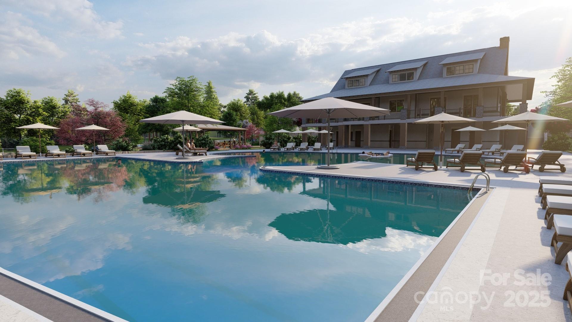 4262 Skyboat Circle Fort Mill, SC 29715 - Photo 43 of 44 a swimming pool with outdoor seating and yard