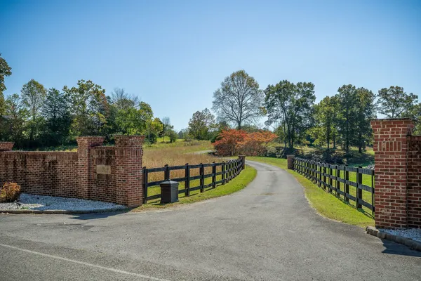 an aerial view of a pool