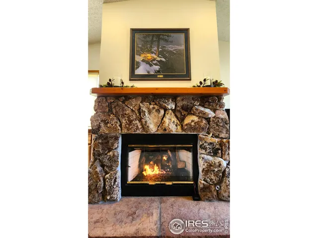 a fireplace with a outdoor space