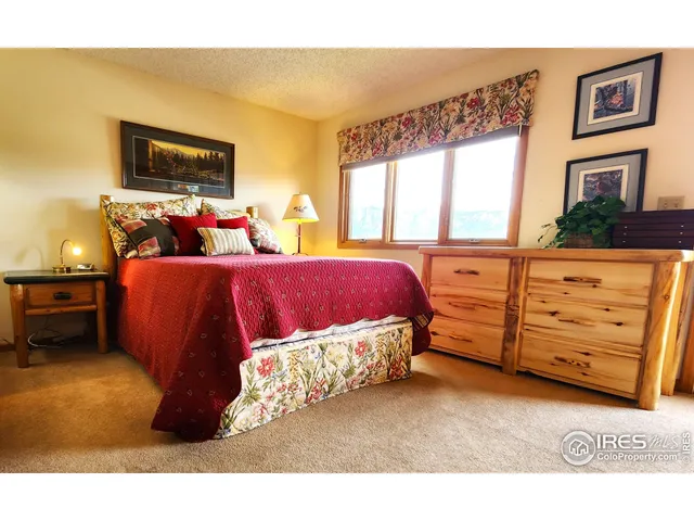 a bed room with a bed and a television