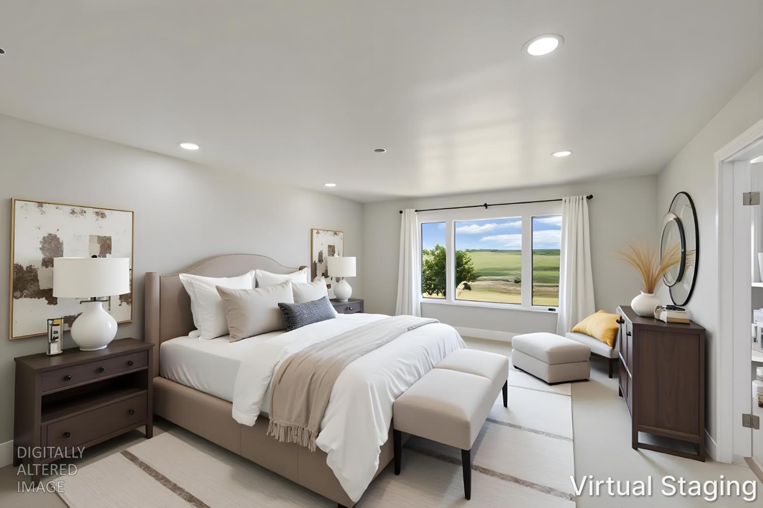 2650 West Twitchell Island Road Rio Vista, CA 94571 - Photo 18 of 60 a bedroom with a bed and a large window