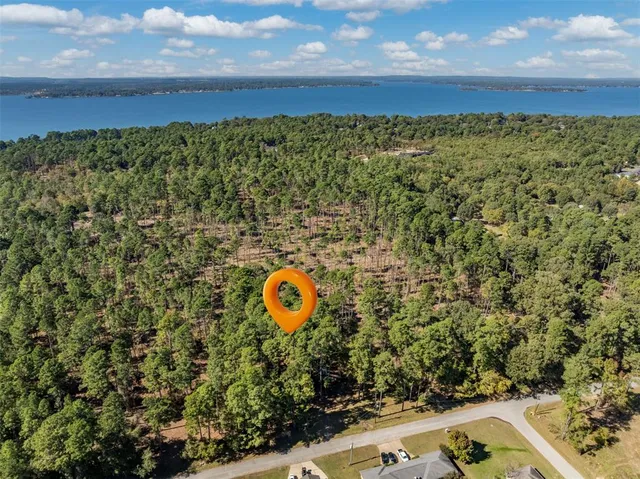 a view of a lake with a mountain