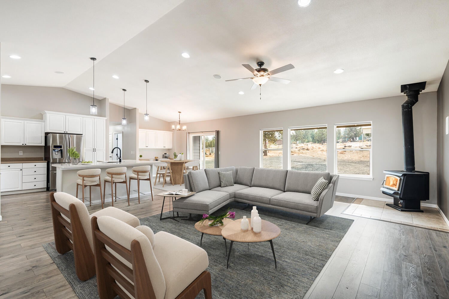 21305 Southwest Gift Road Bend, OR 97703 - Photo 6 of 46 Virtually Staged Great Room
