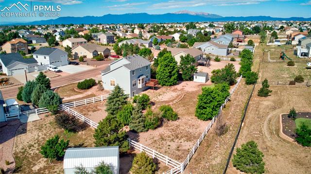 12510 Motley Road Peyton, CO 80831 - Photo 34 of 36 Aerial view with a mountain view