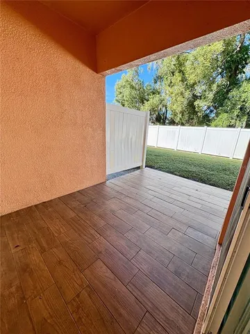 a view of backyard with green space