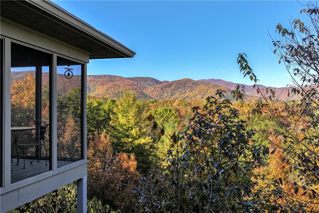 962 Woodbrier Sautee Nacoochee, GA 30571 - Photo 11 of 52 a view of a backyard with plants and a mountain view