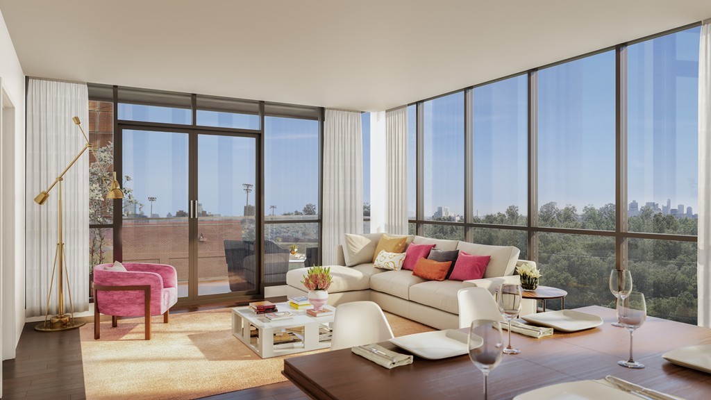 3531 Washington Street, Unit 411 Boston, MA 02130 - Photo 5 of 7 a living room with furniture and a large window