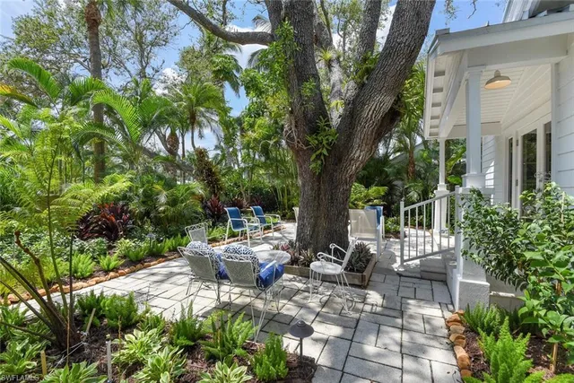 a backyard of a house with lots of green space