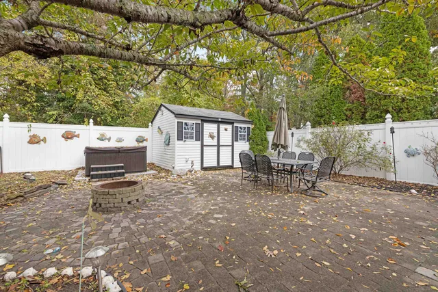 a view of a outdoor space with a patio