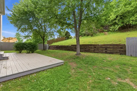 a view of a backyard with green space
