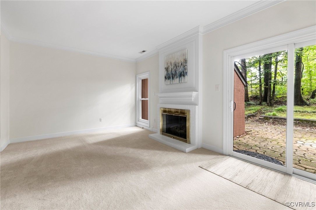 11719 South Briar Patch Drive Midlothian, VA 23113 - Photo 11 of 21 a view of empty room with floor to ceiling window and fireplace