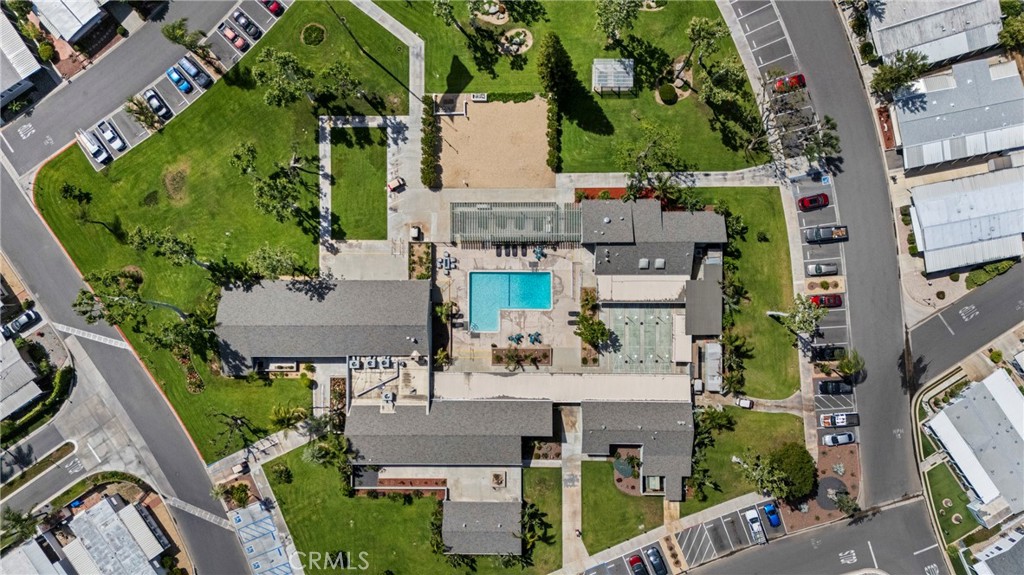 4000 Pierce Street, Unit 132 Riverside, CA 92505 - Photo 35 of 43 an aerial view of a house with a garden and plants