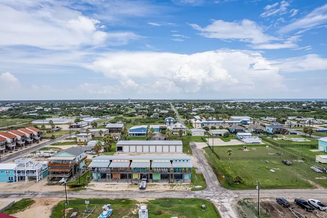 a view of a lake with a city