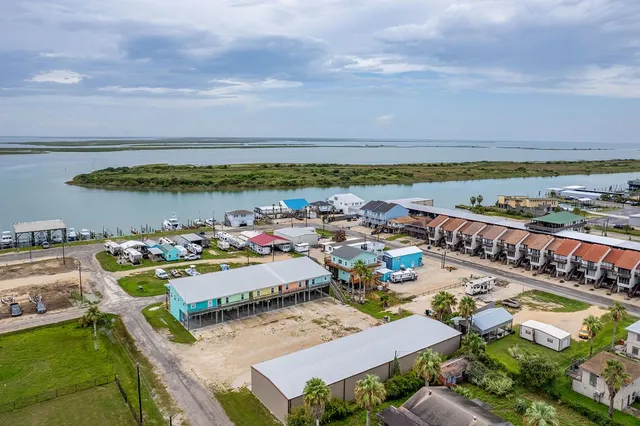 a view of a city with an ocean