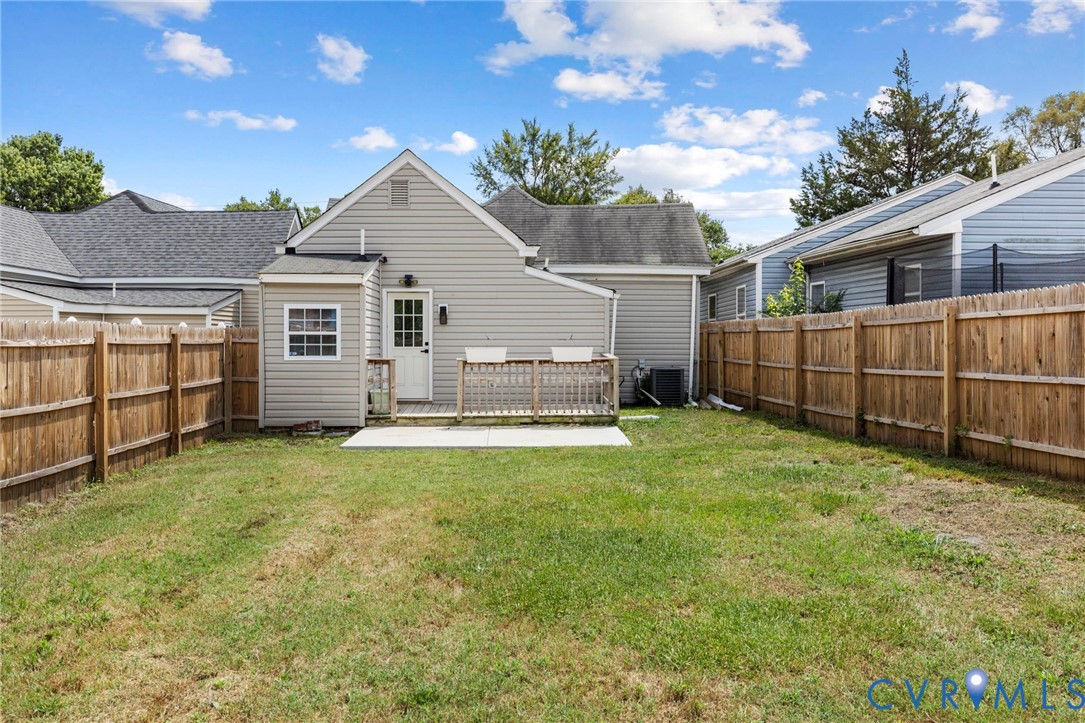 3061 Decatur Street Richmond, VA 23224 - Photo 22 of 23 Rear view of house featuring a patio, a fenced bac