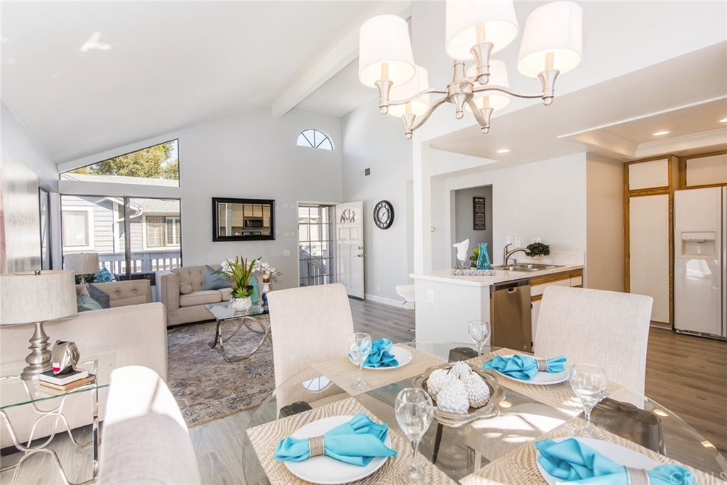 View of the great room from the dining room.
