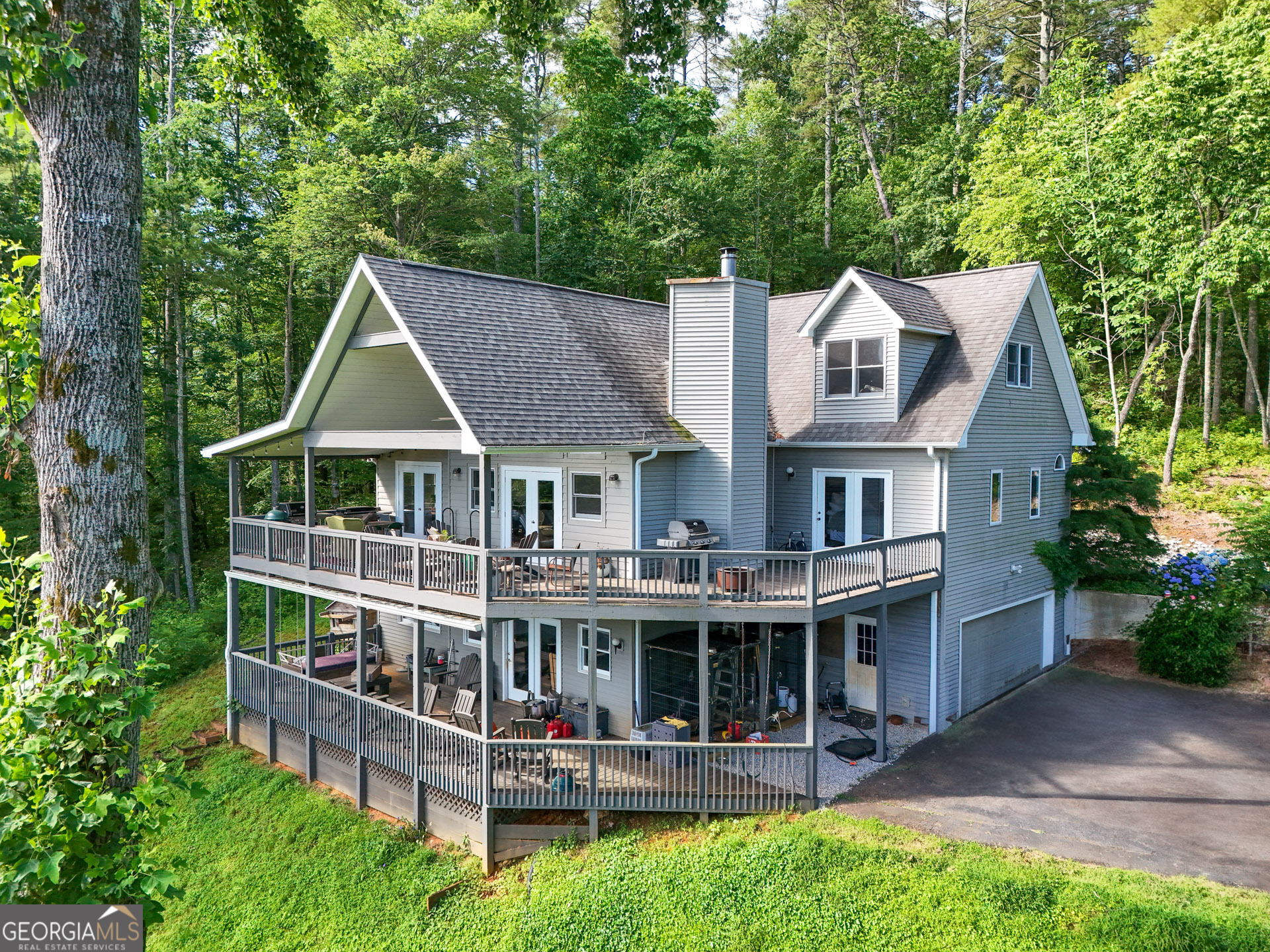 1205 John Beck Dockins Road Rabun Gap, GA 30568 - Photo 1 of 1 aerial view of house with a garden