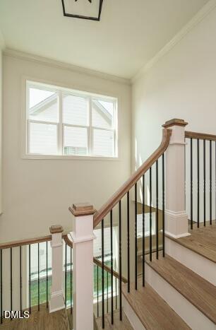 755 West Holly Springs Road Holly Springs, NC 27540 - Photo 28 of 45 a view of staircase with railing and a window