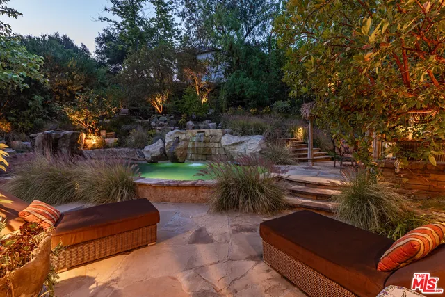 a view of outdoor space with seating area