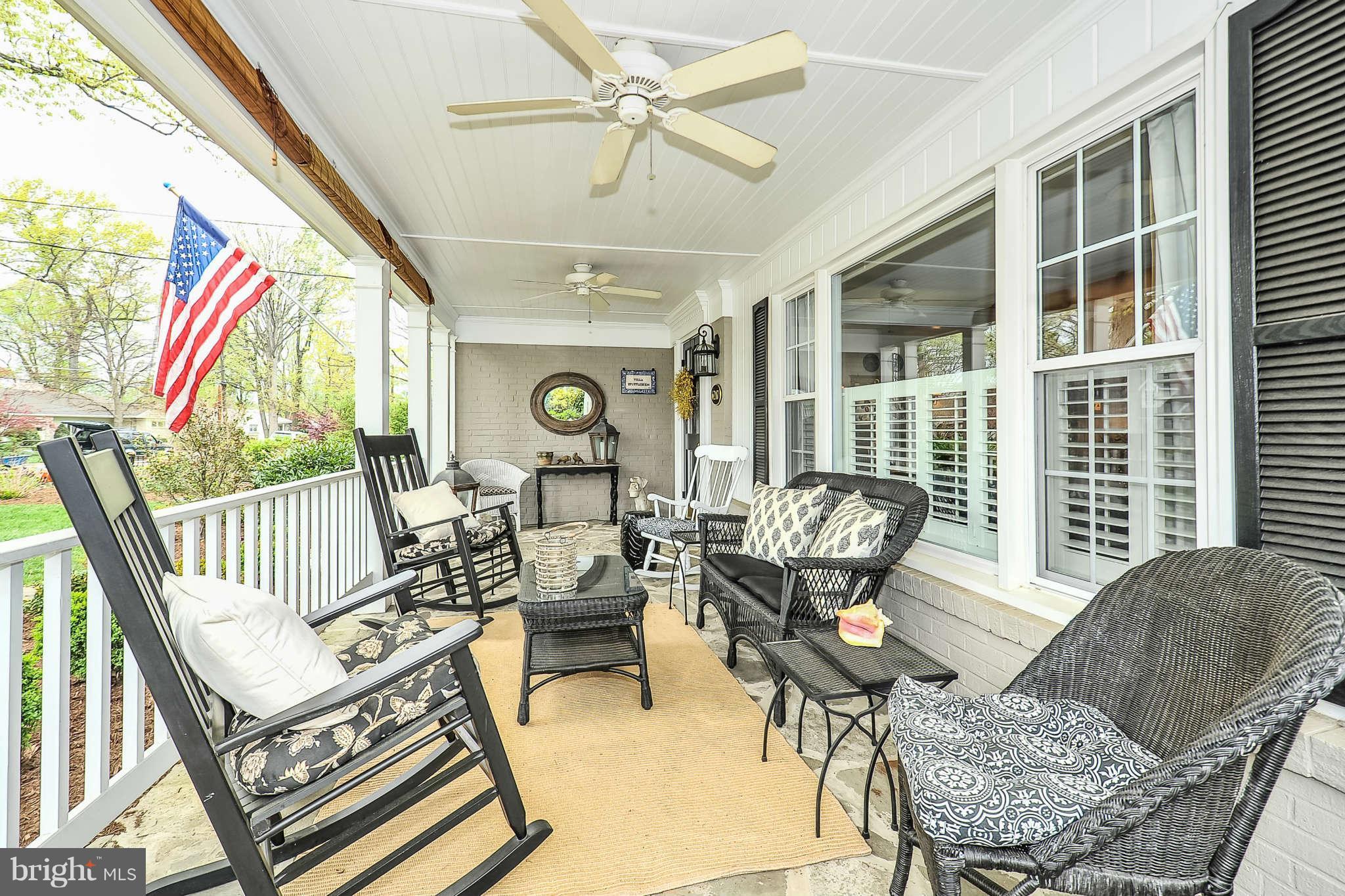 6217 Arkendale Road Alexandria, VA 22307 - Photo 2 of 30 Front Porch with Ceiling Fan