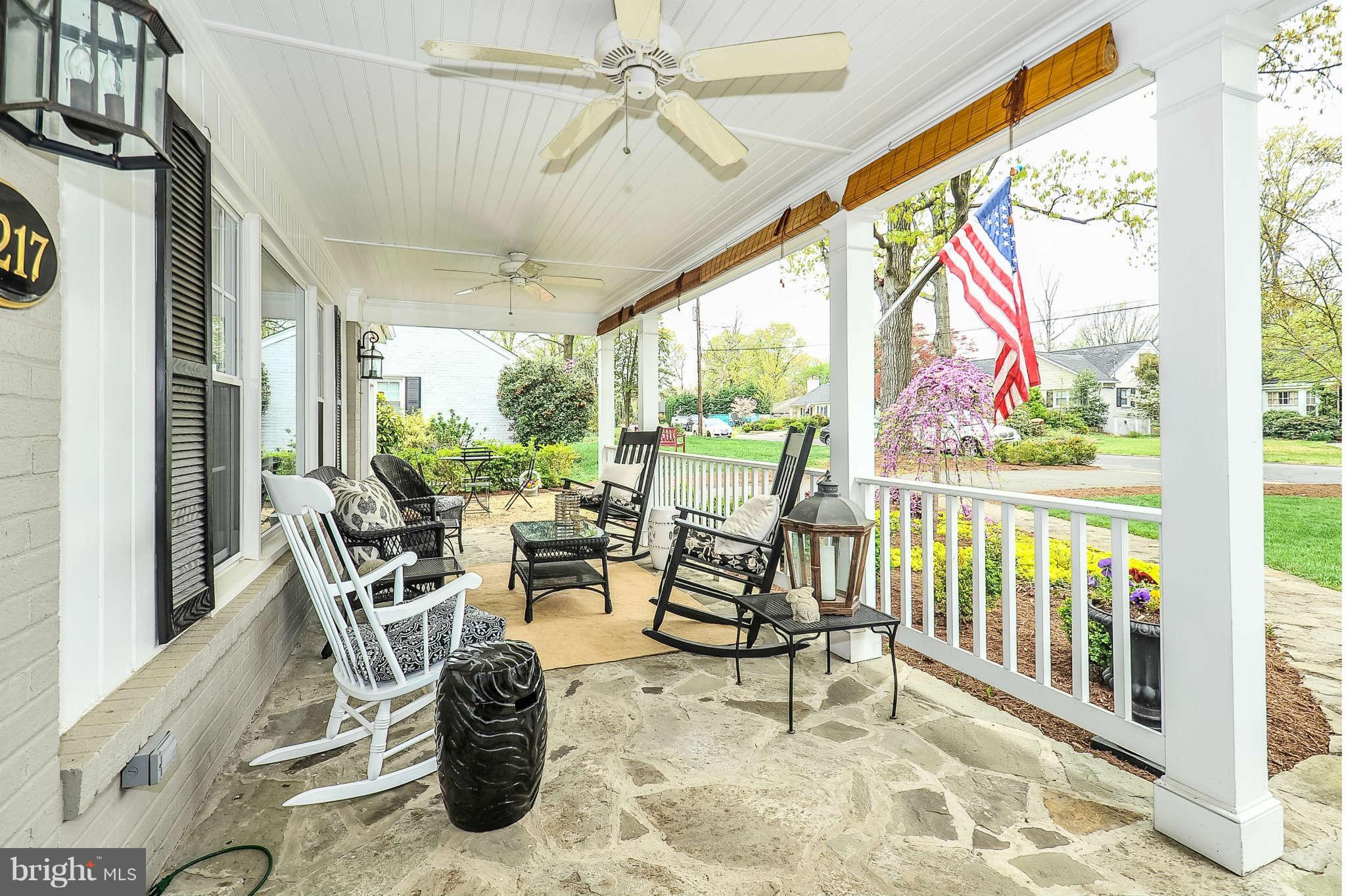 6217 Arkendale Road Alexandria, VA 22307 - Photo 3 of 30 Front Porch with Ceiling Fan