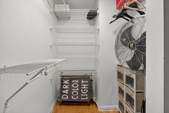 a close view of walk in closet