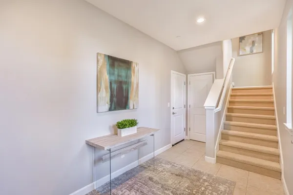 a front view of a building with a street