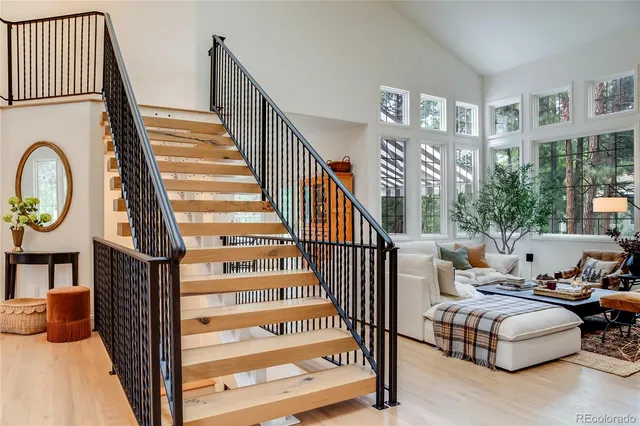 a outdoor living space with furniture and a fireplace