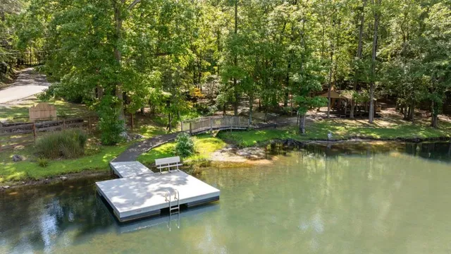 a view of a house with a yard and large tree